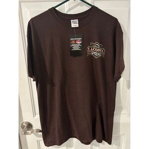 Laconia‎  Brown Graphic T-Shirt Vintage Style Print New with Tags